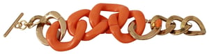 Pulsera Ancha de Bronce Plástico de Cadena en Oro Naranja de Ermanno Scervino