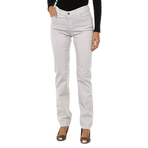 Pantalones largos de tela elástica de corte regular 6Y5J18-5N0RZ mujer