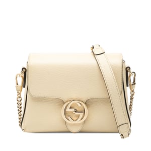 Cartera cruzada de piel de ternera de pequeño dólar de segunda mano con logo intrecciato G