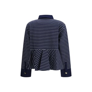 Camisa Polo de Algodón Azul de Ganni