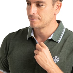 Camiseta Polo de Manga Corta para Hombre, Tejido de Algodón Mélange PRI2636