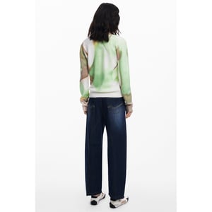 Jersey de Acrílico Verde para Mujer Desigual
