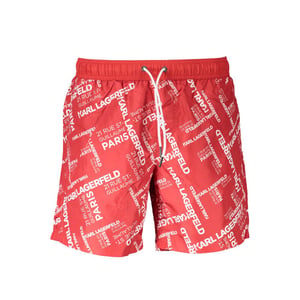 Karl Lagerfeld Rosso Boxers de Baño de Poliéster para Hombre