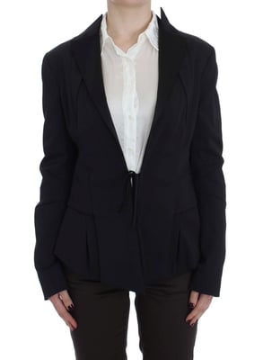 Blazer Ajustado de Mangas Largas con Cinta en la Cintura
