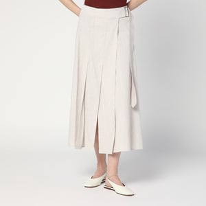 Falda Traxs Gris Melange en Mezcla de Lino