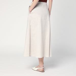 Falda Traxs Gris Melange en Mezcla de Lino
