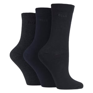 Paquete de 3 calcetines de algodón lisos para mujeres - Ajuste cómodo y transpirable para el uso diario