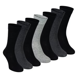 Paquete de 7 calcetines de traje clásicos para hombre - Calcetines de vestir suaves y transpirables lisos