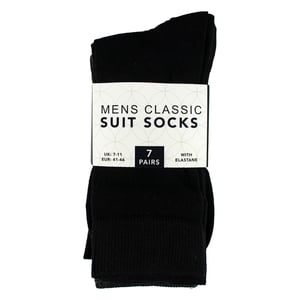 Paquete de 7 calcetines de traje clásicos para hombre - Calcetines de vestir suaves y transpirables lisos