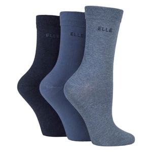 Paquete de 3 calcetines de algodón lisos para mujeres - Ajuste cómodo y transpirable para el uso diario
