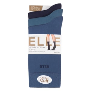 Paquete de 3 calcetines de algodón lisos para mujeres - Ajuste cómodo y transpirable para el uso diario