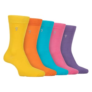 Paquete de 5 calcetines para hombre con patrón de bambú - Suaves, transpirables y elegantes para la comodidad diaria