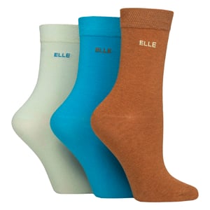 Paquete de 3 calcetines de algodón lisos para mujeres - Ajuste cómodo y transpirable para el uso diario
