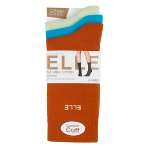 Paquete de 3 calcetines de algodón lisos para mujeres - Ajuste cómodo y transpirable para el uso diario