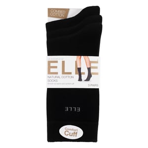 Paquete de 3 calcetines de algodón lisos para mujeres - Ajuste cómodo y transpirable para el uso diario