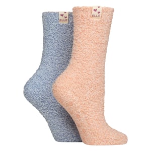 Paquete de 2 Calcetines de Dama de Dos Tonos para el Hogar - Cálidos, Suaves y Reconfortantes