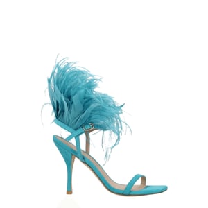 Sandalias de tacón de aguja de cuero verde Stuart Weitzman