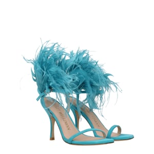 Sandalias de tacón de aguja de cuero verde Stuart Weitzman