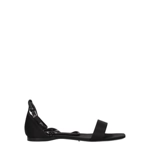Sandalias Planas de Satén Negras Max Mara