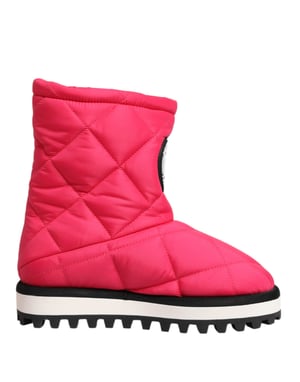 Botas de media caña acolchadas de viscosa rosas y blancas Dolce & Gabbana