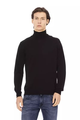 Suéter de Cuello Alto de Tela Negra para Hombre Baldinini Trend