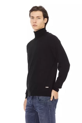 Suéter de Cuello Alto de Tela Negra para Hombre Baldinini Trend