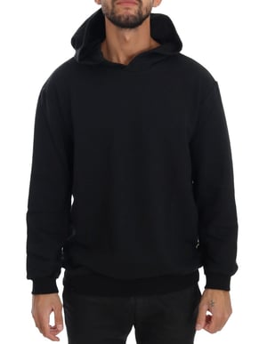 Sudadera con capucha de algodón negra casual de gimnasio Daniele Alessandrini