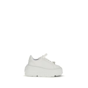 Zapatillas Plataforma Bos Taurus de Cuero de Ternera Blanco Casadei