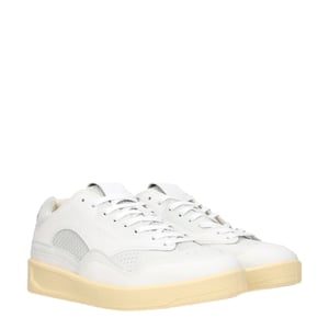 Zapatillas bajas de cuero blanco Jil Sander