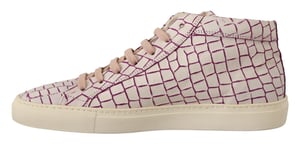 HIDE & JACK Zapatillas Casual de Cuero Blanco Burdeos con Cordones