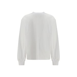 Camiseta de Manga Larga de Algodón Blanca Ganni
