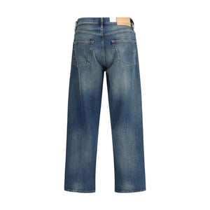 Jeans de Denim Azul y Girasol con Corte Relajado