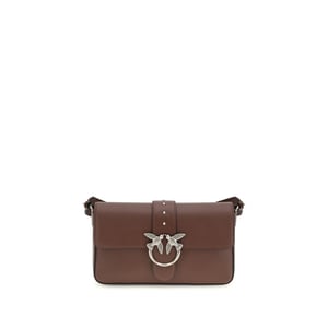 Bolso de Hombro de Cuero Marrón PINKO