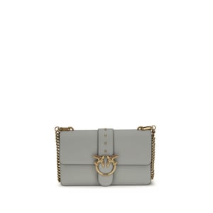 Bolso de Hombro de Cuero de Ternera Gris PINKO Bos Taurus