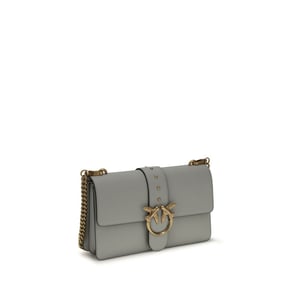 Bolso de Hombro de Cuero de Ternera Gris PINKO Bos Taurus