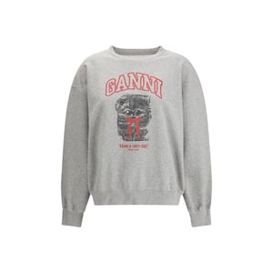 Sudadera de Algodón Gris Ganni