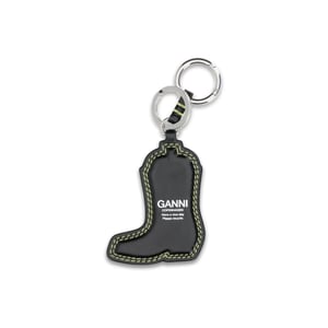 Llavero de Cuero Reciclado Negro Ganni
