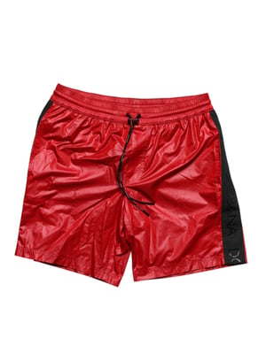 Shorts de playa de poliéster rojos Dolce & Gabbana 2 piezas de baño