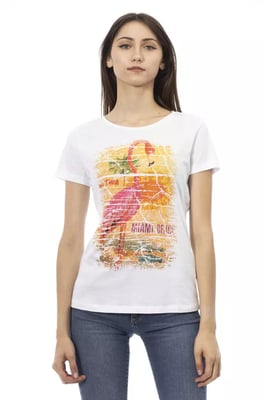 Camiseta de mujer Trussardi Action de algodón blanco