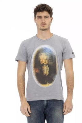 Camiseta de algodón gris para hombre Trussardi Action