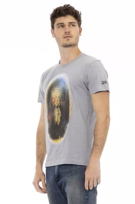 Camiseta de algodón gris para hombre Trussardi Action
