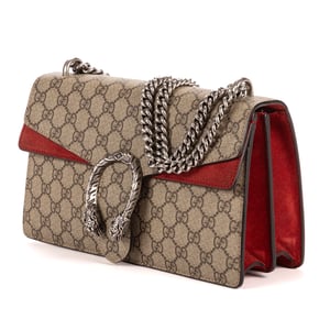 Gucci Dionysus Small en Beige/Rojo Lienzo recubierto