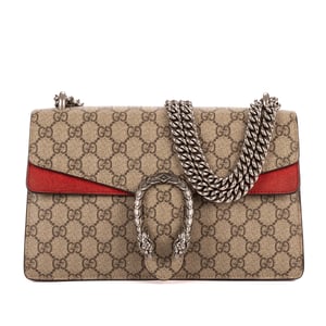 Gucci Dionysus Small en Beige/Rojo Lienzo recubierto
