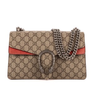 Gucci Dionysus Small en Beige/Rojo Lienzo recubierto