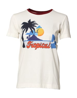 Camiseta con estampado tropical