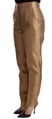 Pantalones de Seda Dorados Dolce Gabbana
