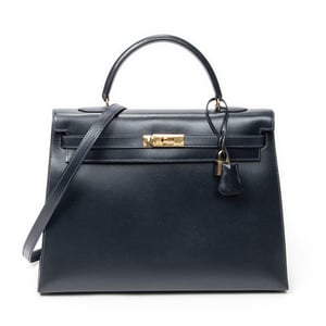 Hermès Kelly Sellier 35 en Marina Cuero de ternero
