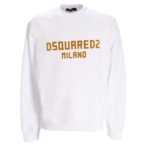 Sudadera Blanca De Corte Moderno Con El Logotipo De Milano De Dsquared2