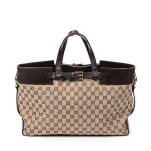 Gucci Horizontal Belt Tote  en Beige Lienzo