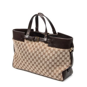 Gucci Horizontal Belt Tote  en Beige Lienzo